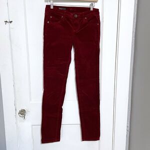 Kut From The Kloth Diana Skinny Corduroy Pants Red Women’s Size 4